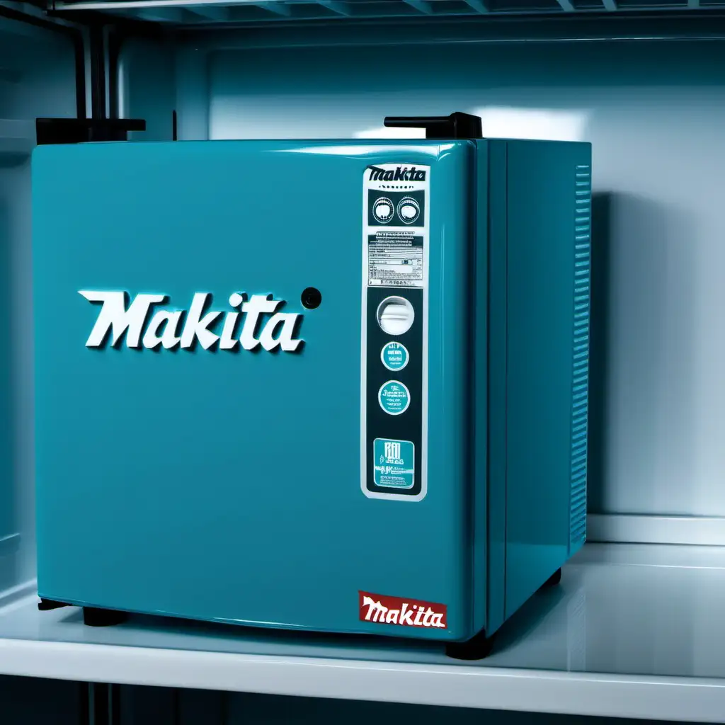 Blue Makita Fridge Sleek and Stylish Kitchen Appliance