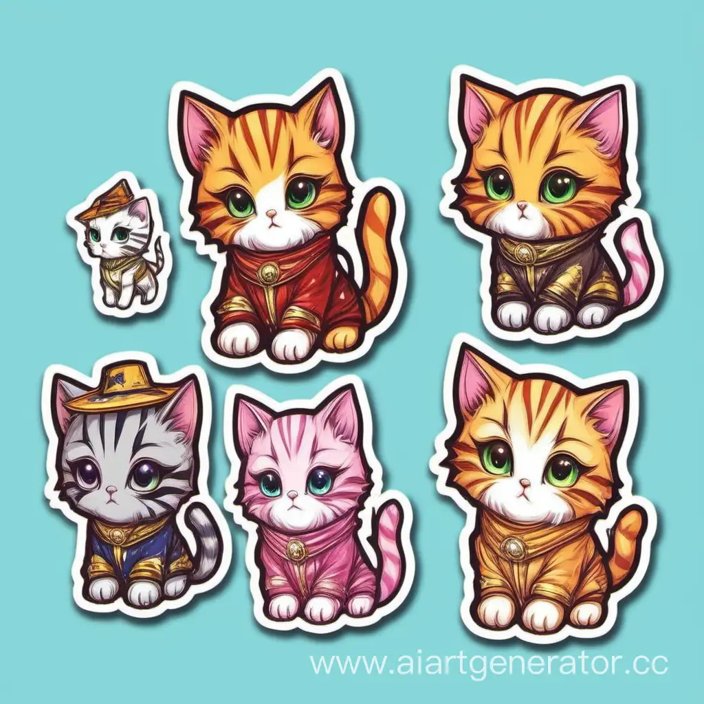 Adorable-Kitten-Stickers-with-Animal-Costumes-Cute-Pet-Art