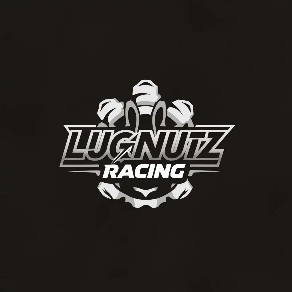 a logo design,with the text "LugNutz Racing", main symbol:lug nut,Moderate,be used in Automotive industry,clear background