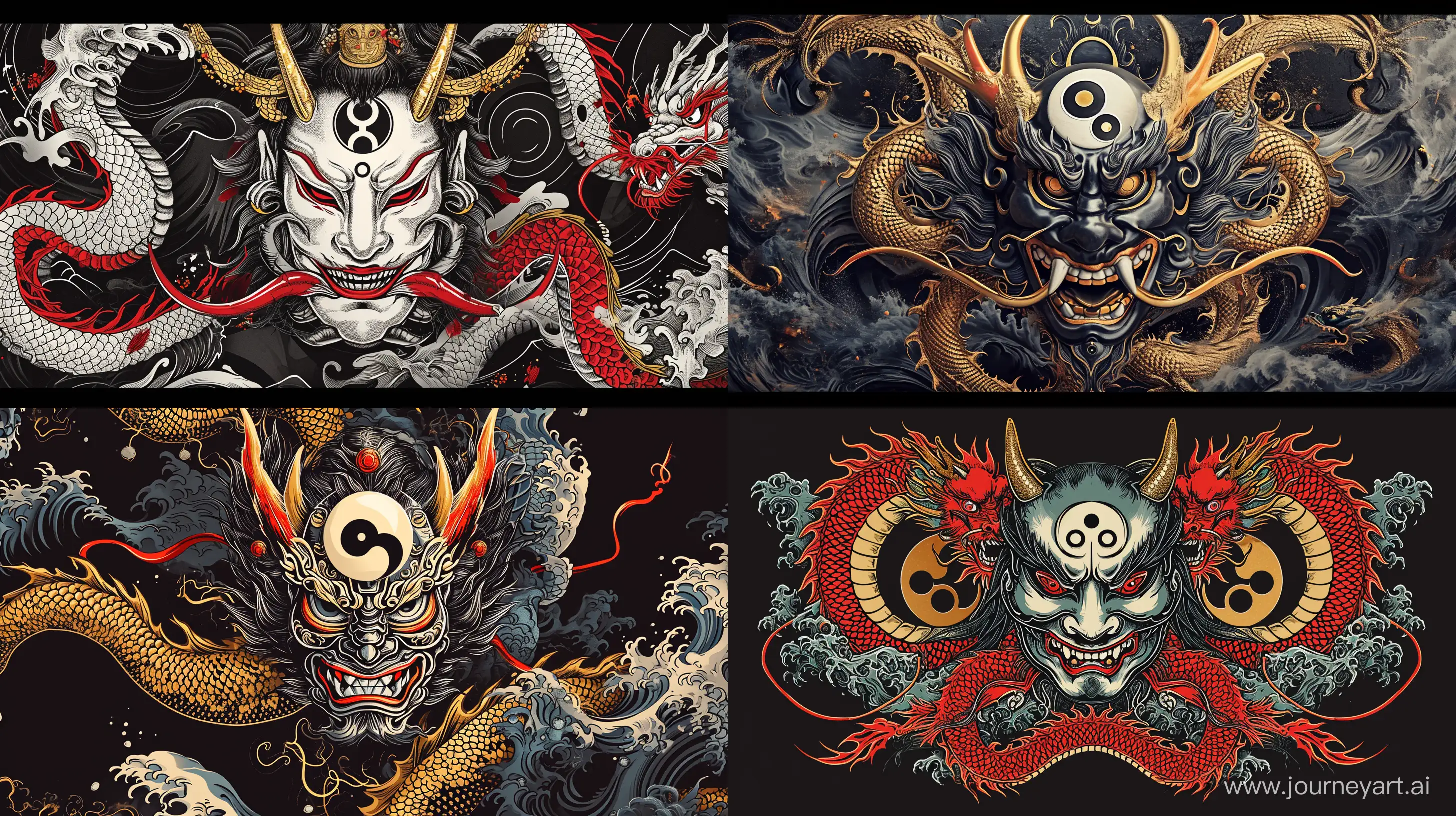 Japanese-Demon-Oni-Mask-and-Dragon-Fusion-A-4K-Artwork-of-Yin-Yang-Harmony