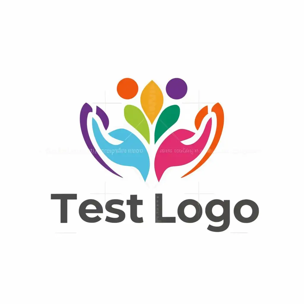a logo design,with the text "Test Logo", main symbol:hands sprout colorful,Moderate,be used in Home Family industry,clear background