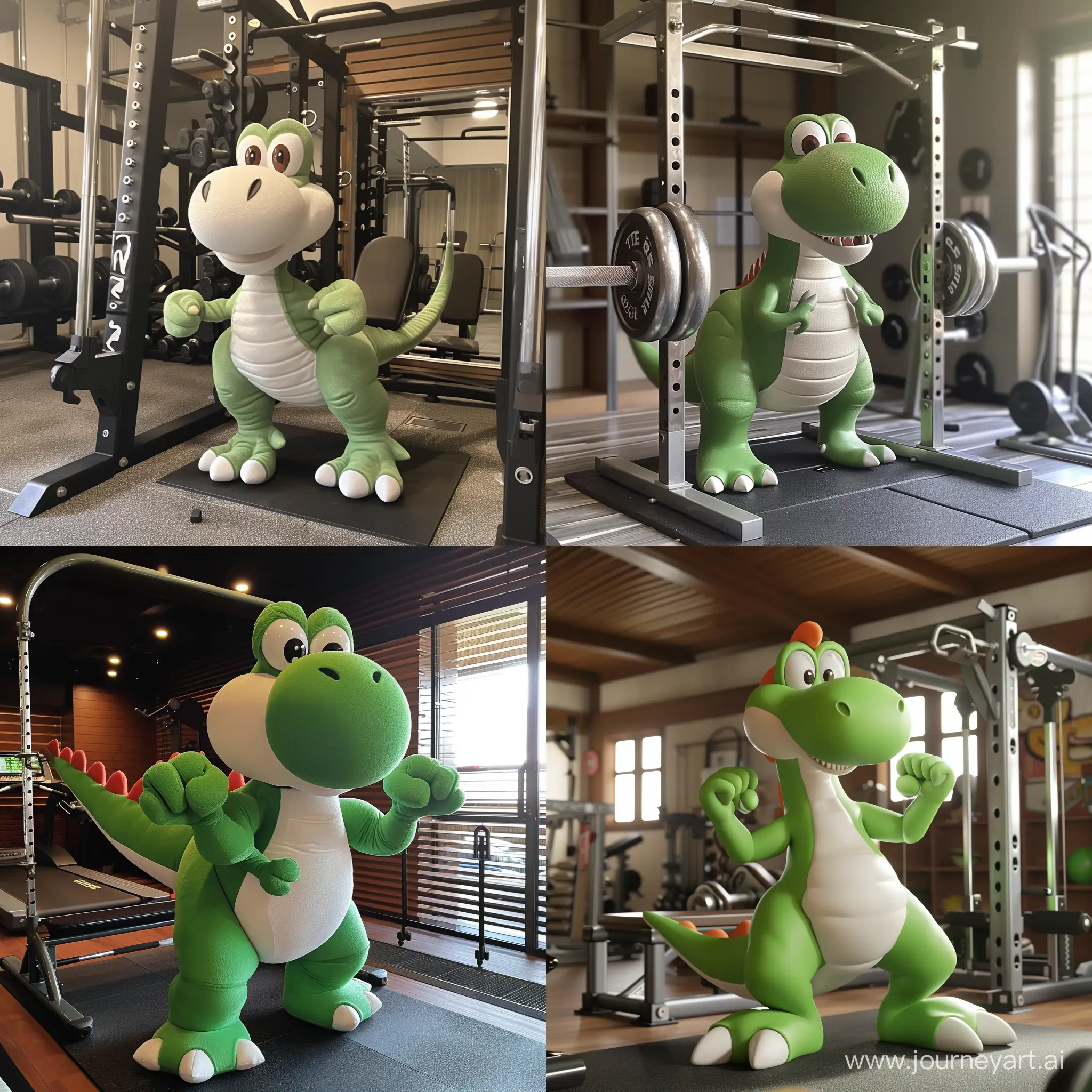 Yoshi-the-Dinosaur-Strength-Training-in-the-Gym