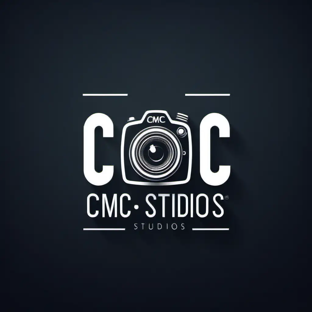 Logo for “ CMC Studios” a videography and photograph company. Include a camera, aperture
