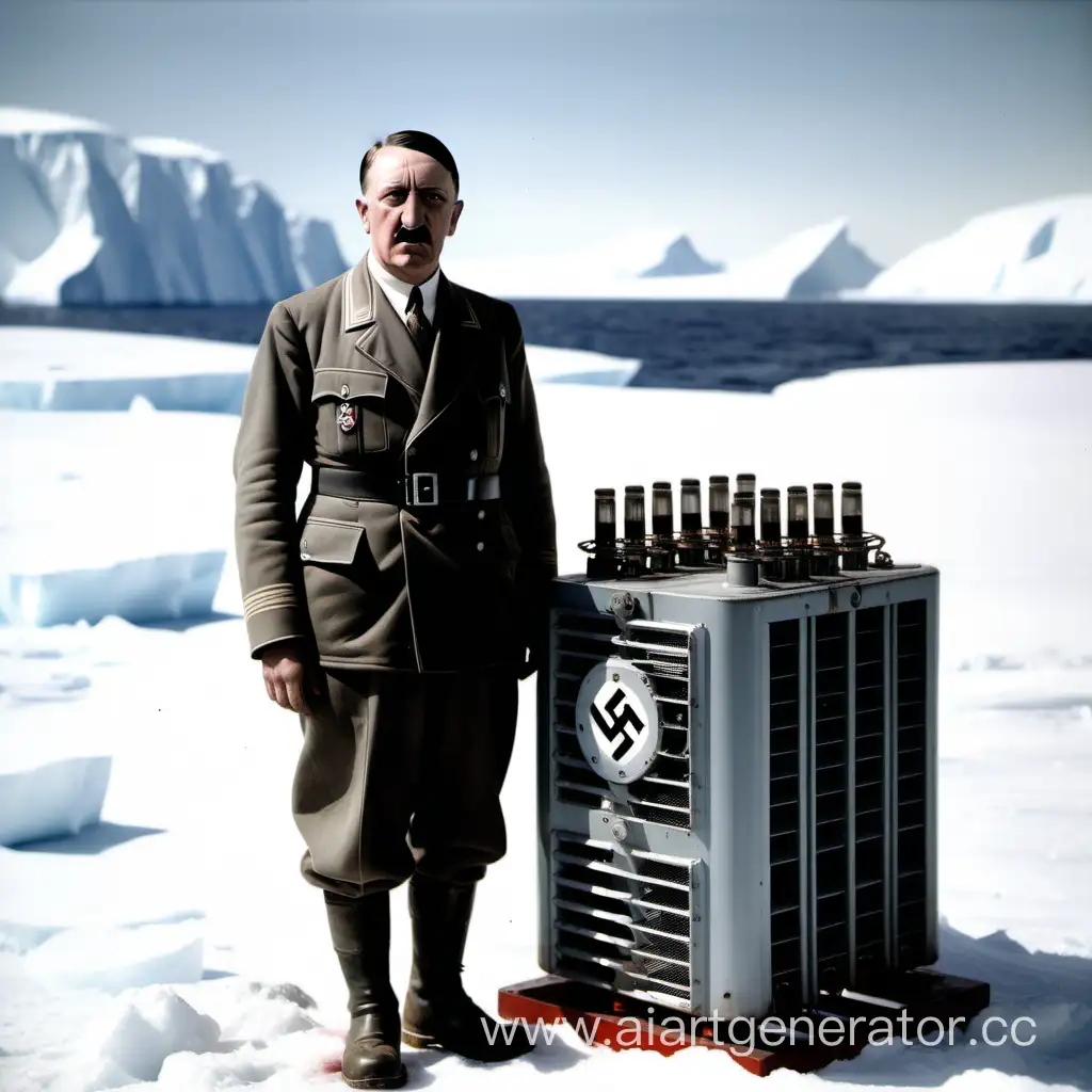 Hitler in Antarctida with oil cooler