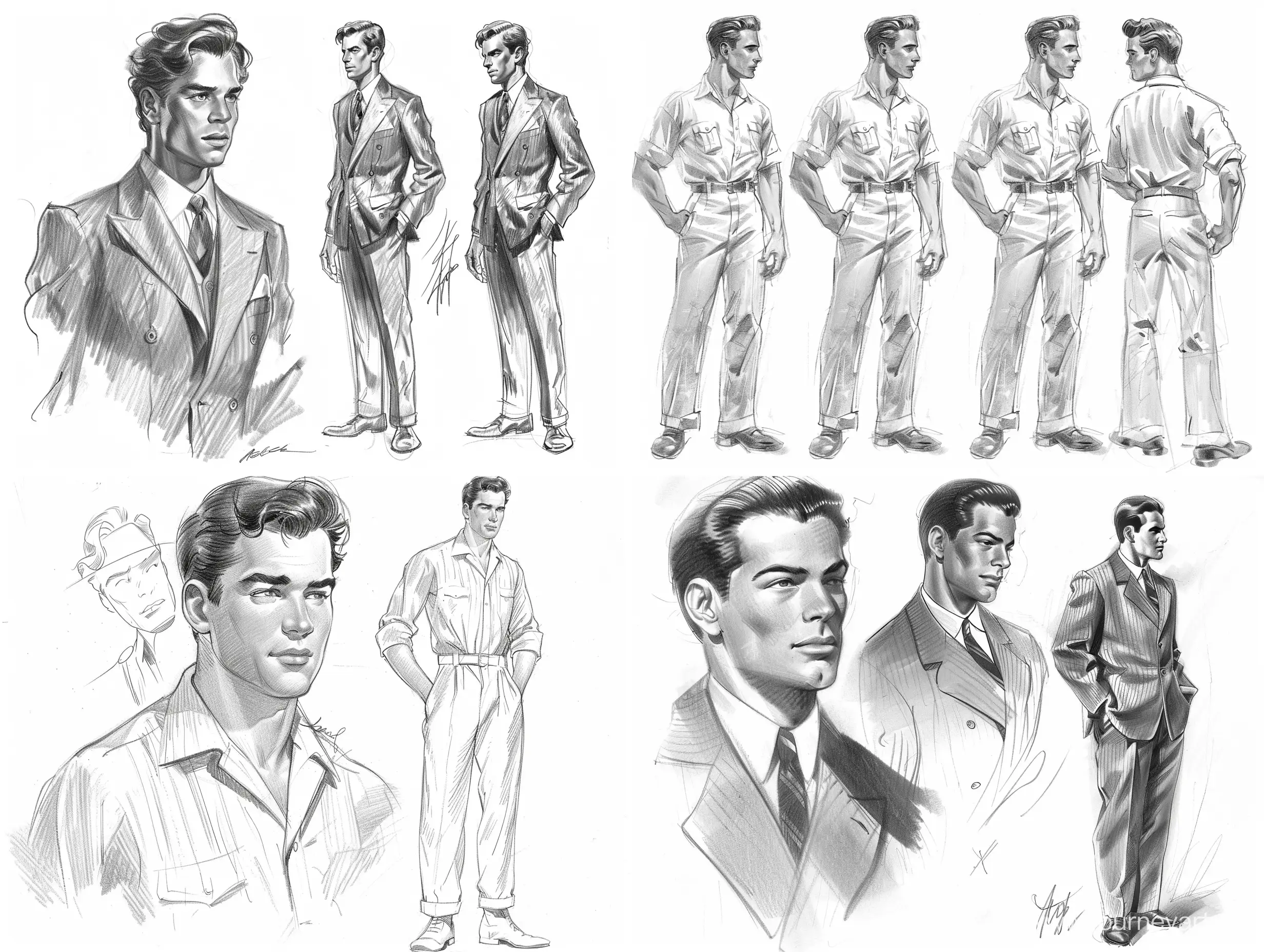 Glamorous-1940s-American-Actor-in-Andrew-Loomis-Style-Sketch