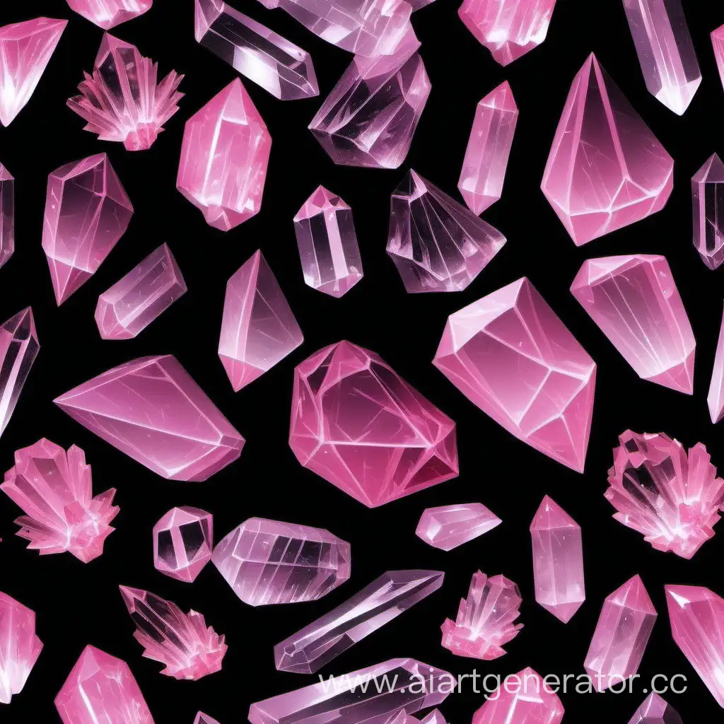  кристаллы розового цвета на черном фоне