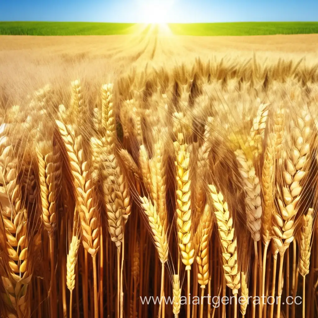 Vast-Wheat-Field-Under-a-Clear-Sunny-Sky