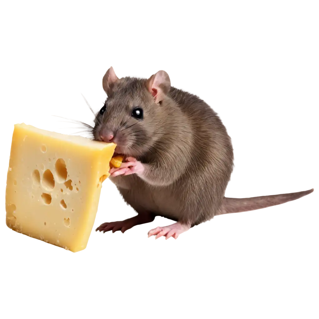 Adorable Rat Enjoying Cheese A HighQuality PNG Image | PNG Prompt