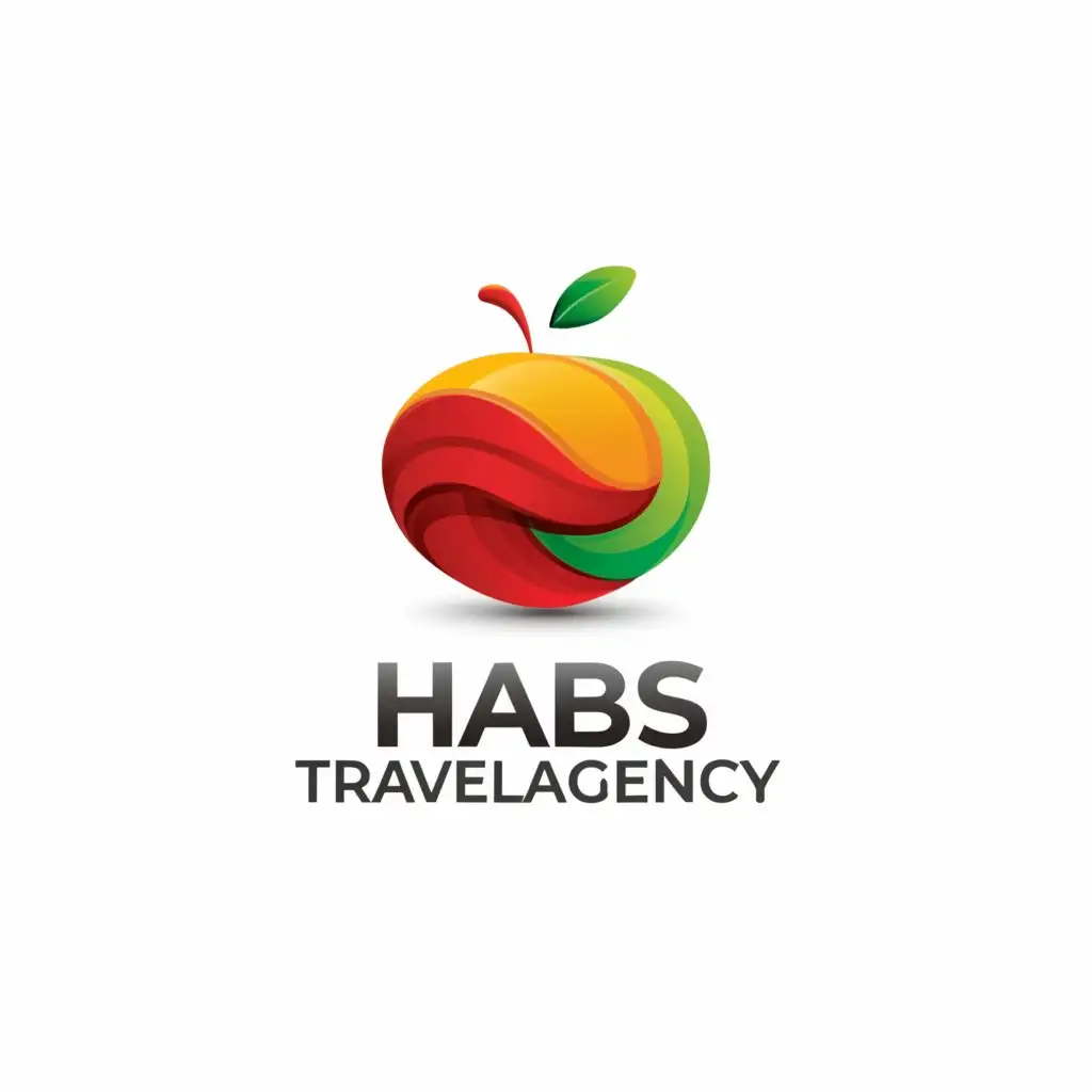 a logo design,with the text "HABS TRAVEL AGENCY", main symbol:Apple,Moderate,be used in Travel industry,clear background