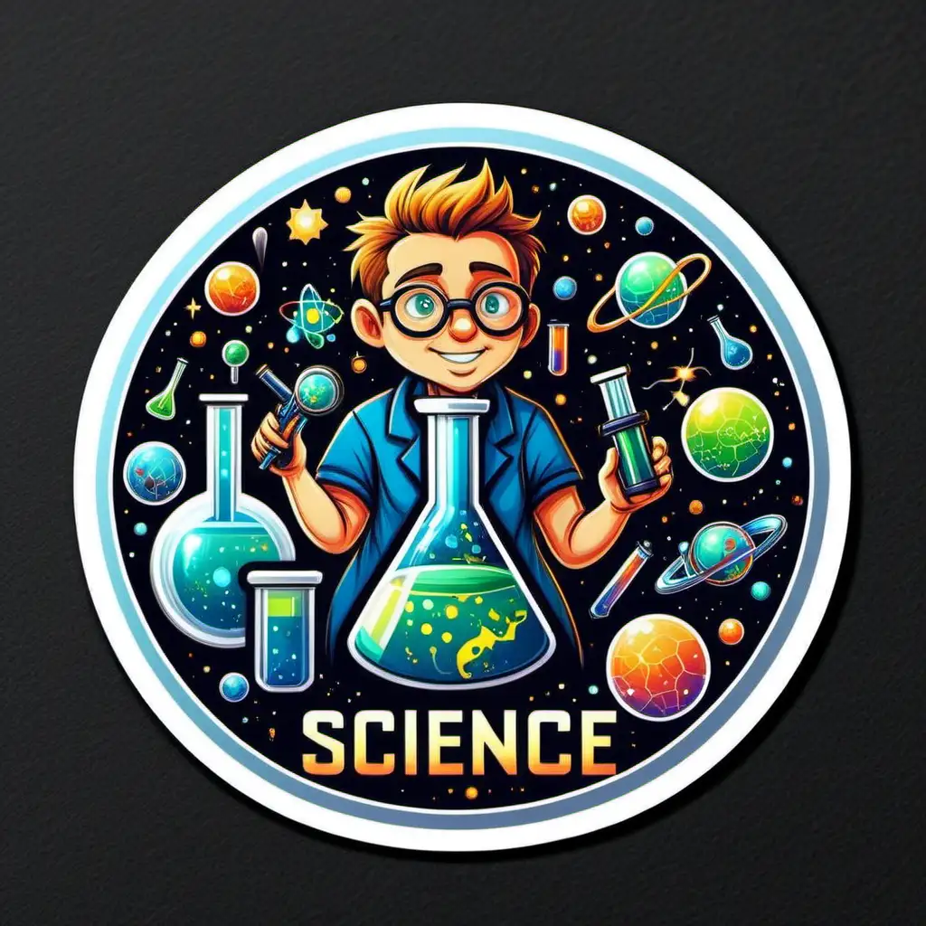Colorful Science Sticker Collection for Enthusiasts and Educators