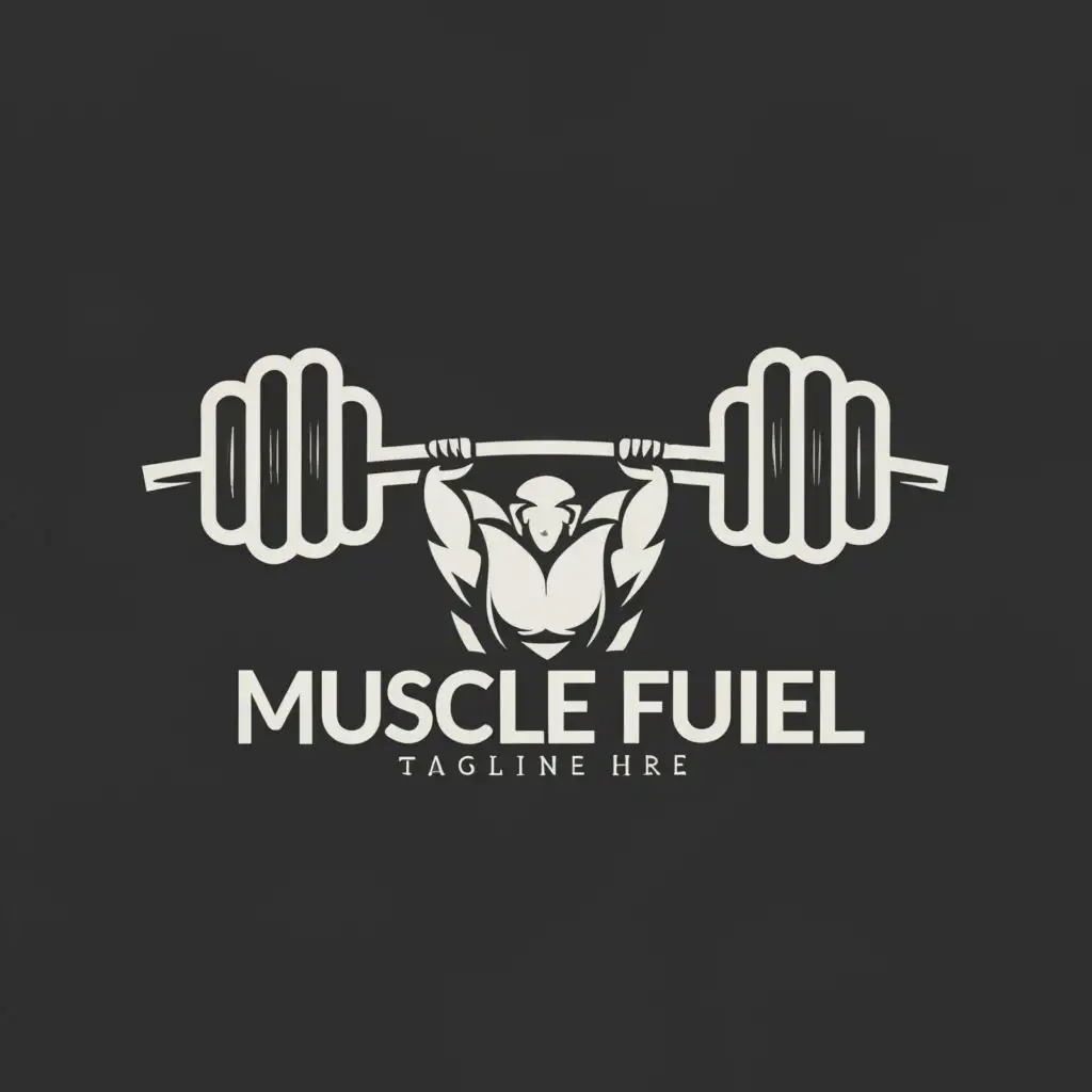 a logo design,with the text "Muscle Fuel", main symbol:Gym,Minimalistic,be used in Sports Fitness industry,clear background