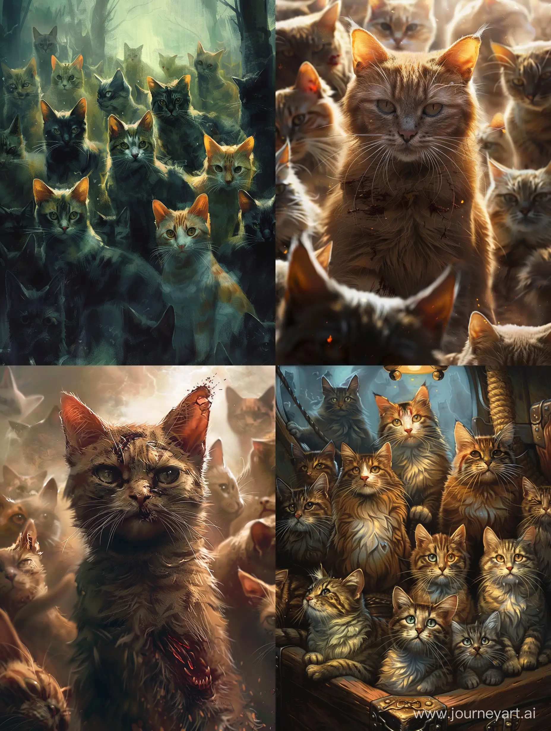 армия боевых рассежранных кошек