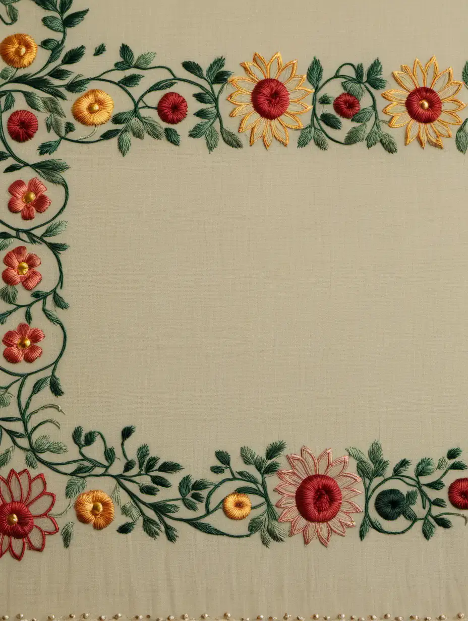 a border of embroidery