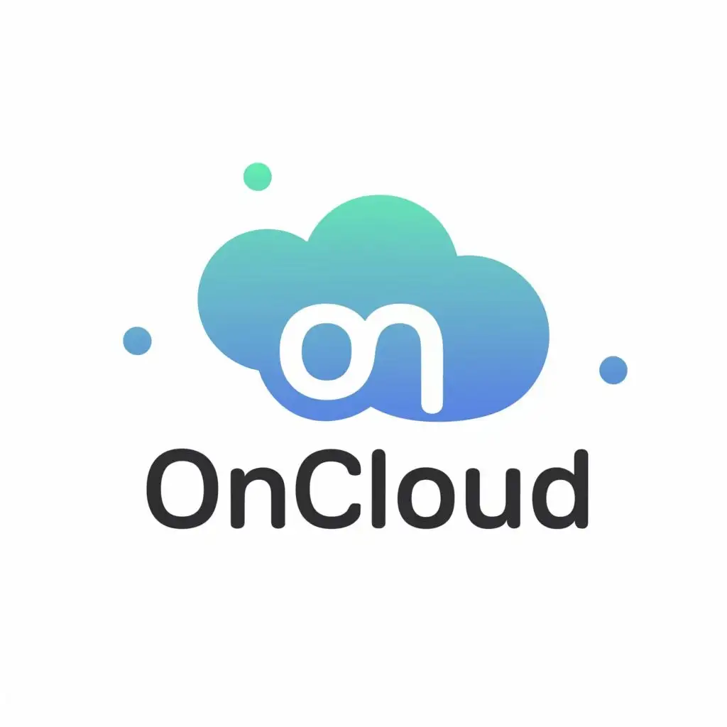 logo, a cloud, with the text "OnCloud", typography, be used in Internet industry