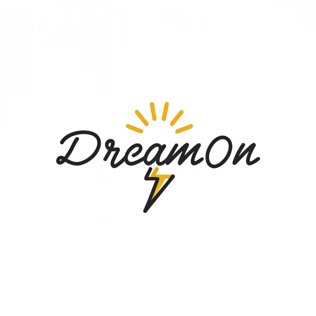 a logo design,with the text "Dream On", main symbol:Lightning,Moderate,clear background