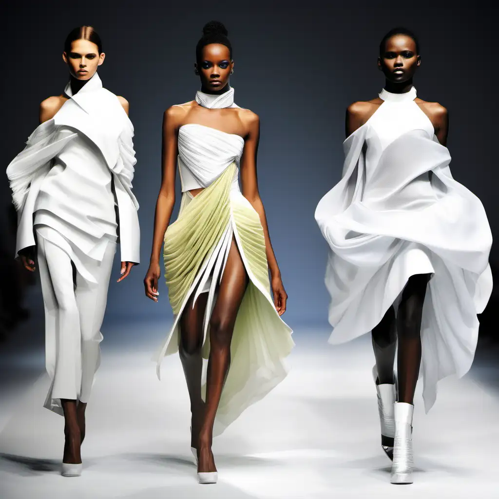 Futuristic Fashion Collection Luxurious Dresses with Dynamic Movement