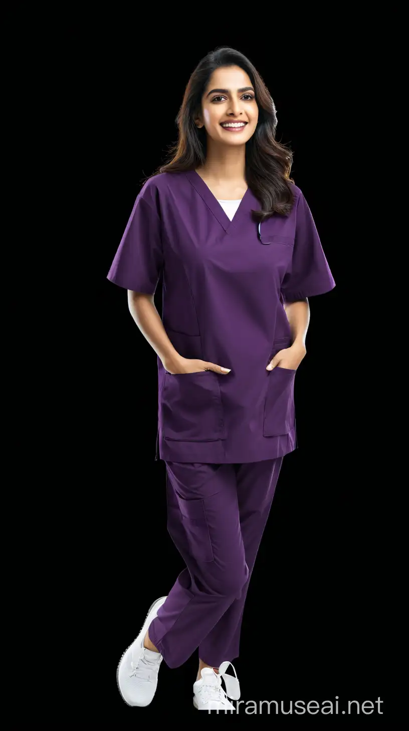 some hd quality image for product doctor scrub wear by indian female model with her dental clinic image