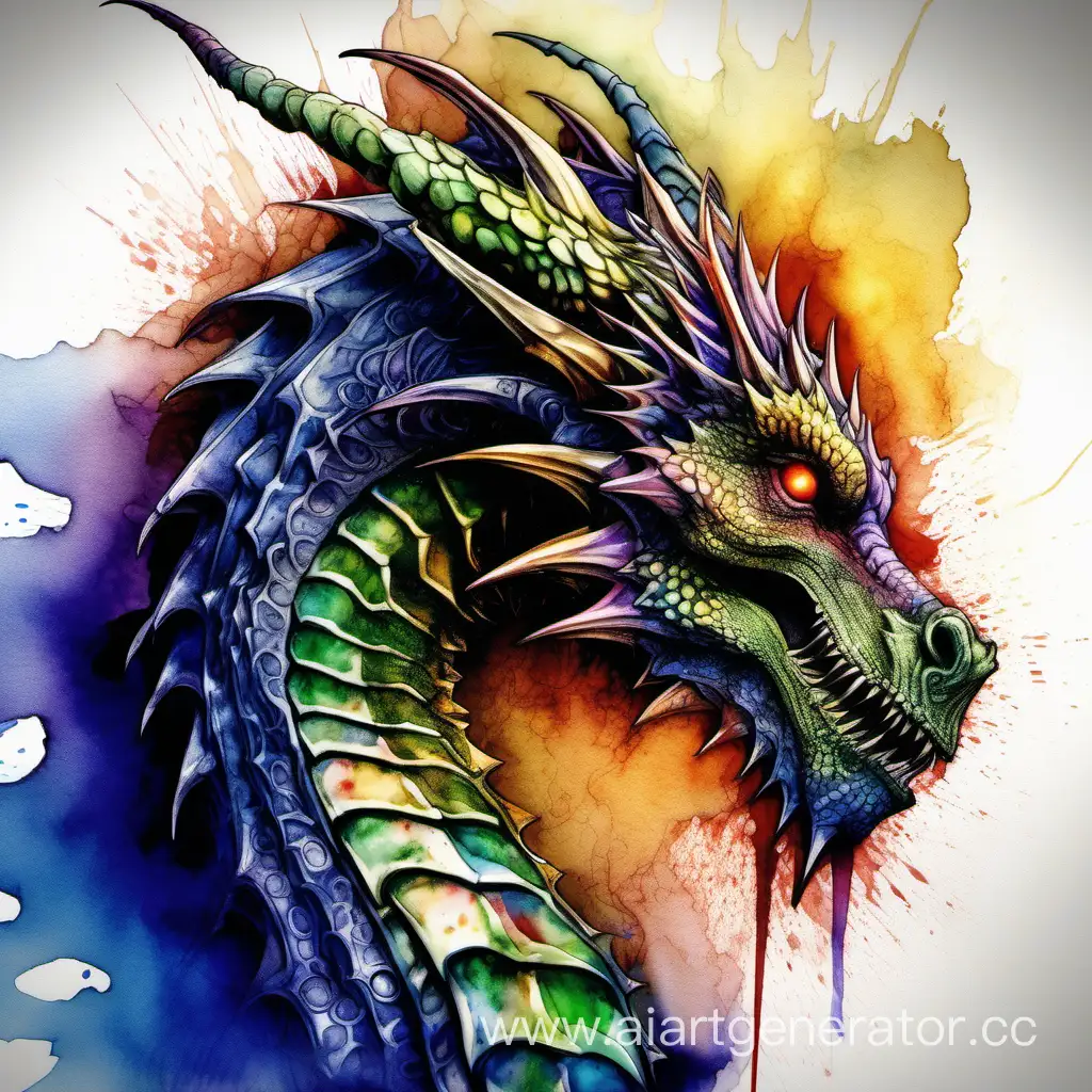 Mesmerizing-HDR-Dragon-Portrait-Illustration-in-Watercolor-and-Alcohol-Ink-Fusion