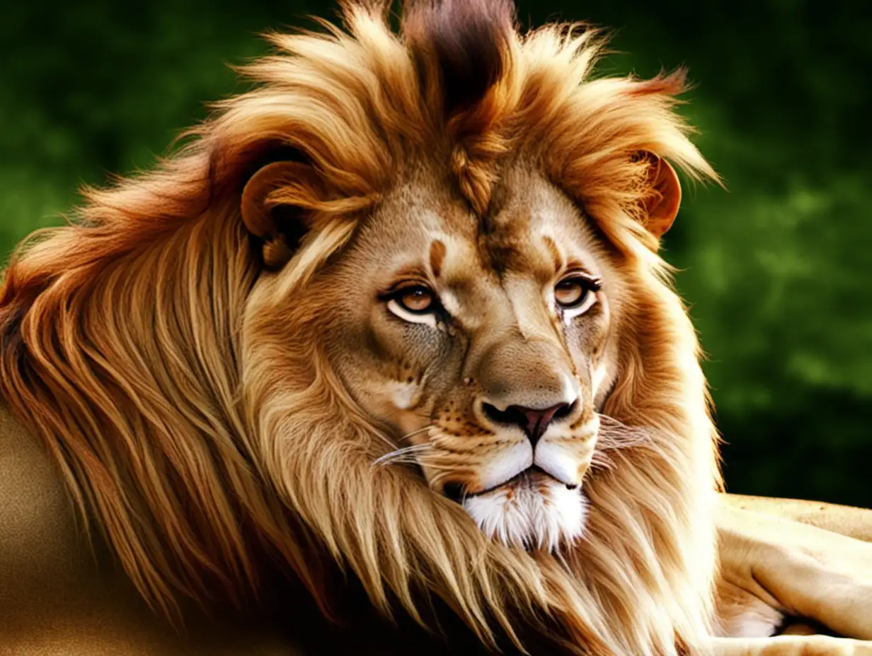 Majestic King Lion in Vibrant Wilderness