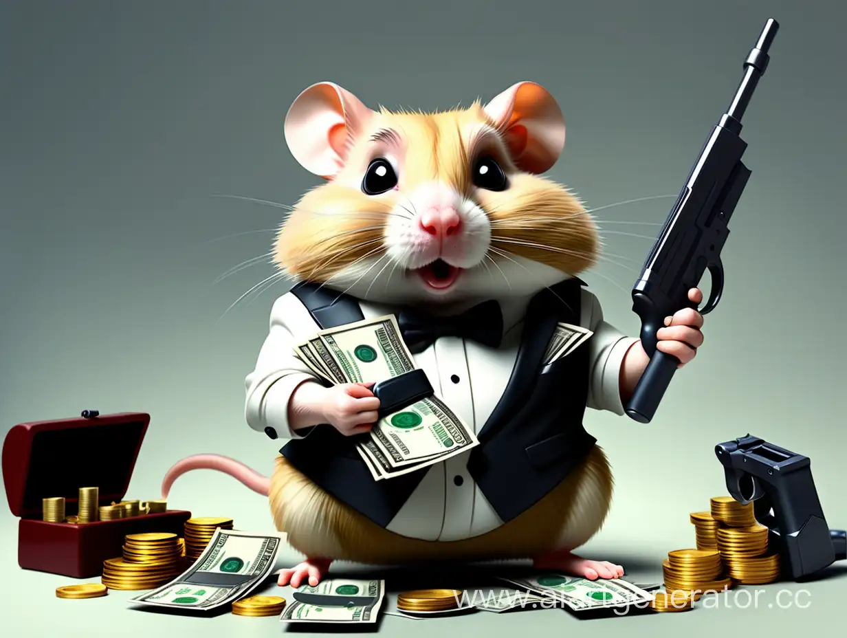 Affluent-Hamster-Posing-with-Cash-and-Arsenal