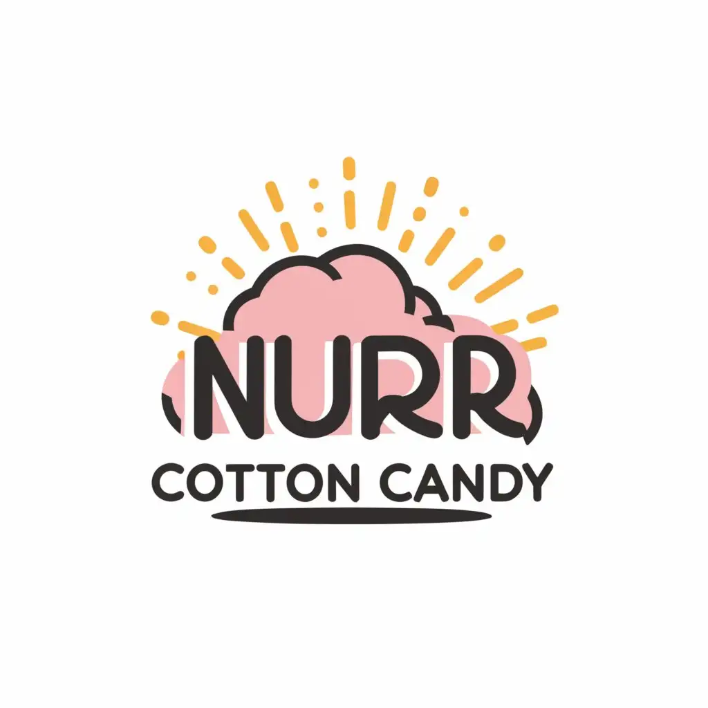 a logo design,with the text "NUR COTTON CANDY", main symbol:RAYS, COTTON CANDY,Moderate,be used in Restaurant industry,clear background
