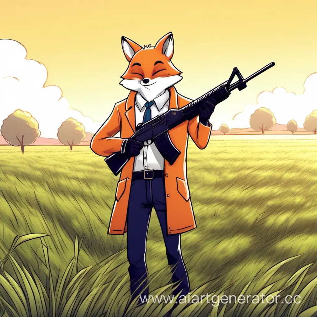 Fluffy-Anthropomorphic-Fox-Person-with-Remington-870-in-Hand-in-2D-Animation-Style