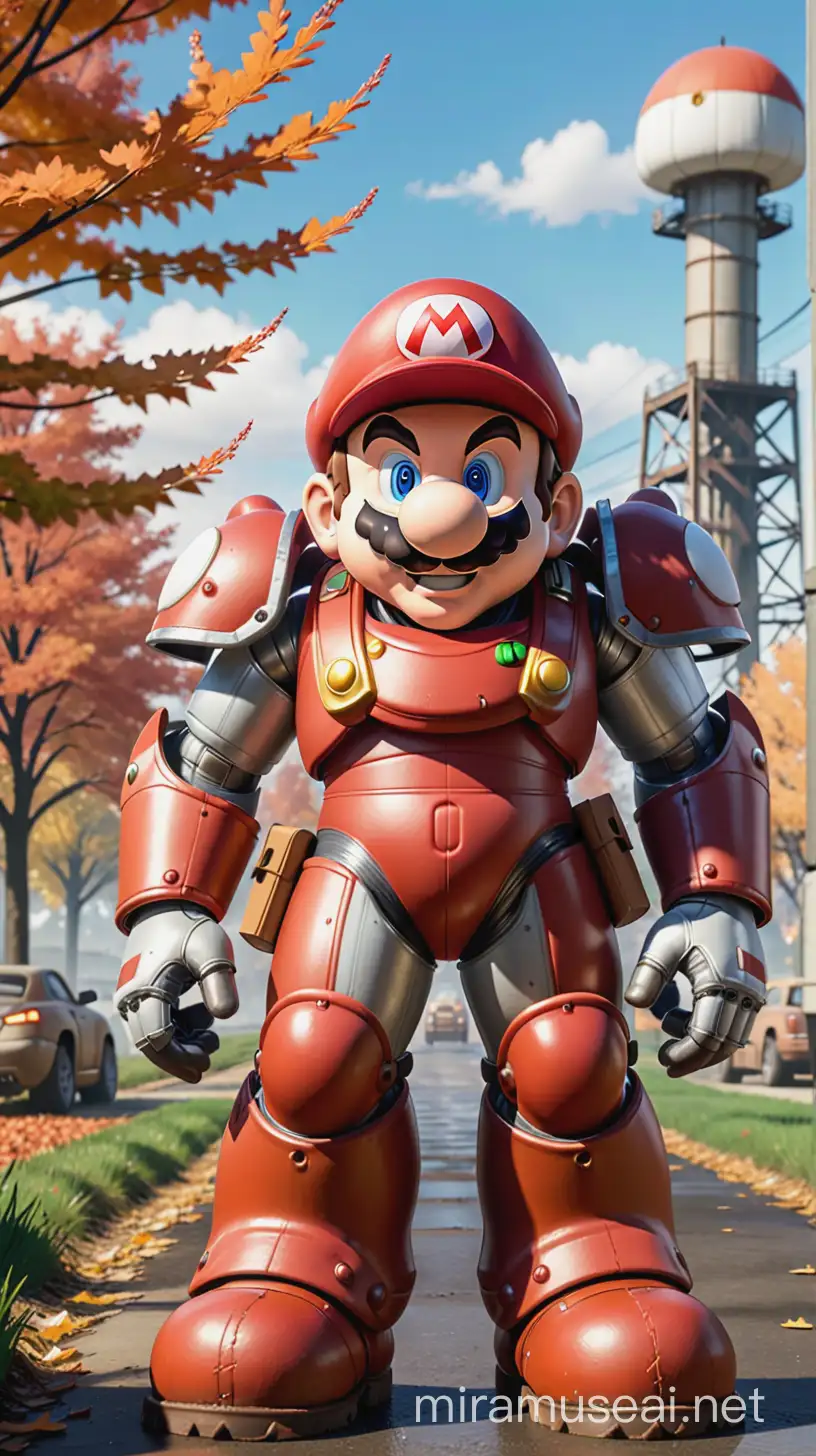 Nintendos Mario in Power Armor Exploring the Wastelands of Fallout