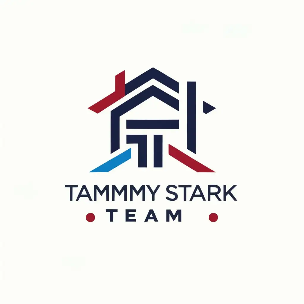 logo, House, with the text "The Tammy Stark Team", typography, be used in Real Estate industry