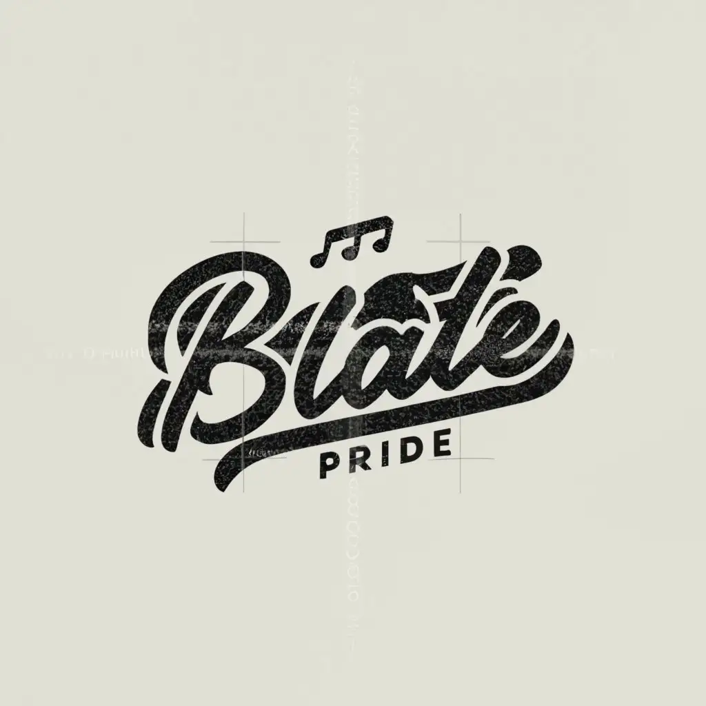 a logo design,with the text "blaté pride", main symbol:Music,Moderate,clear background