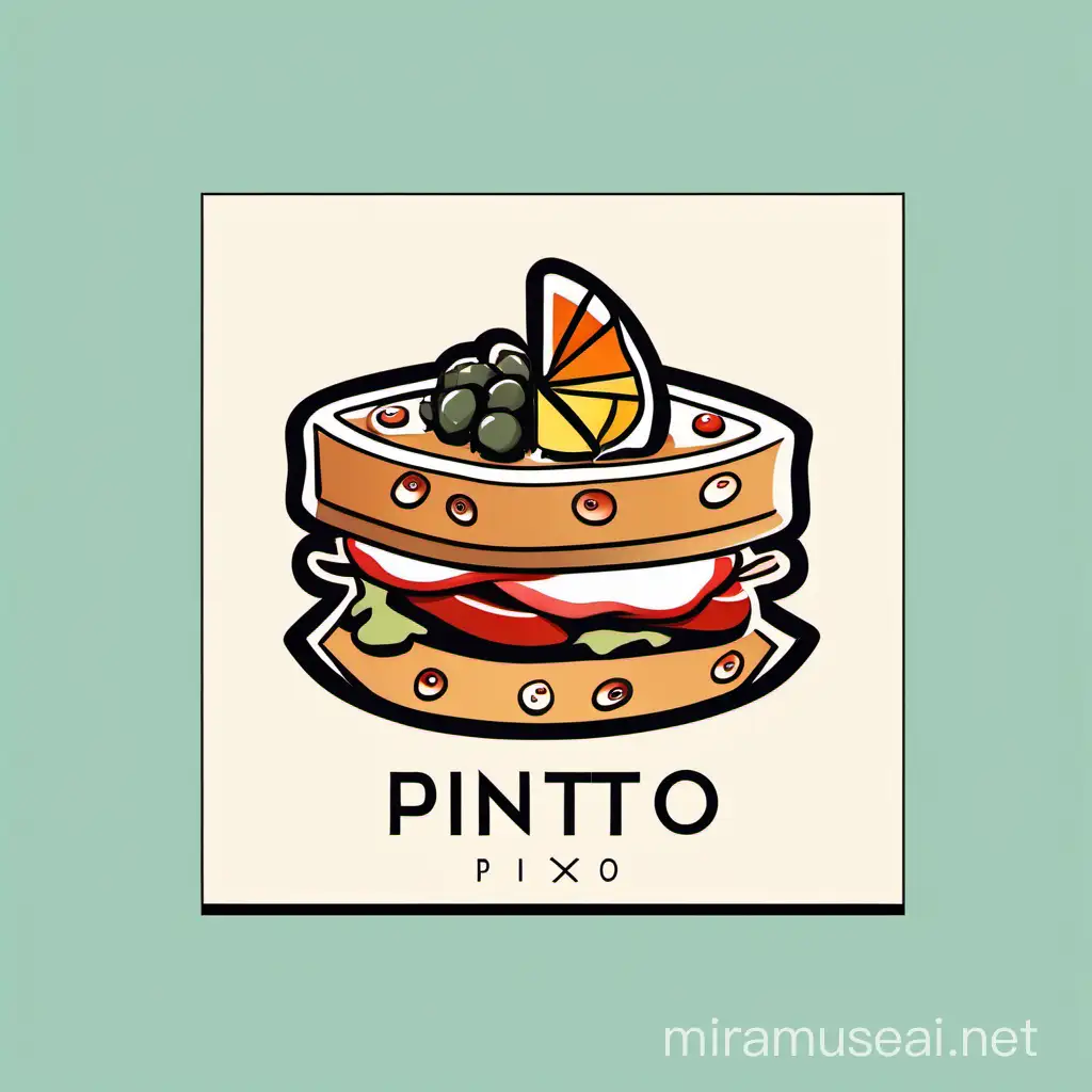 Minimalist Vector Illustration of Pintxo