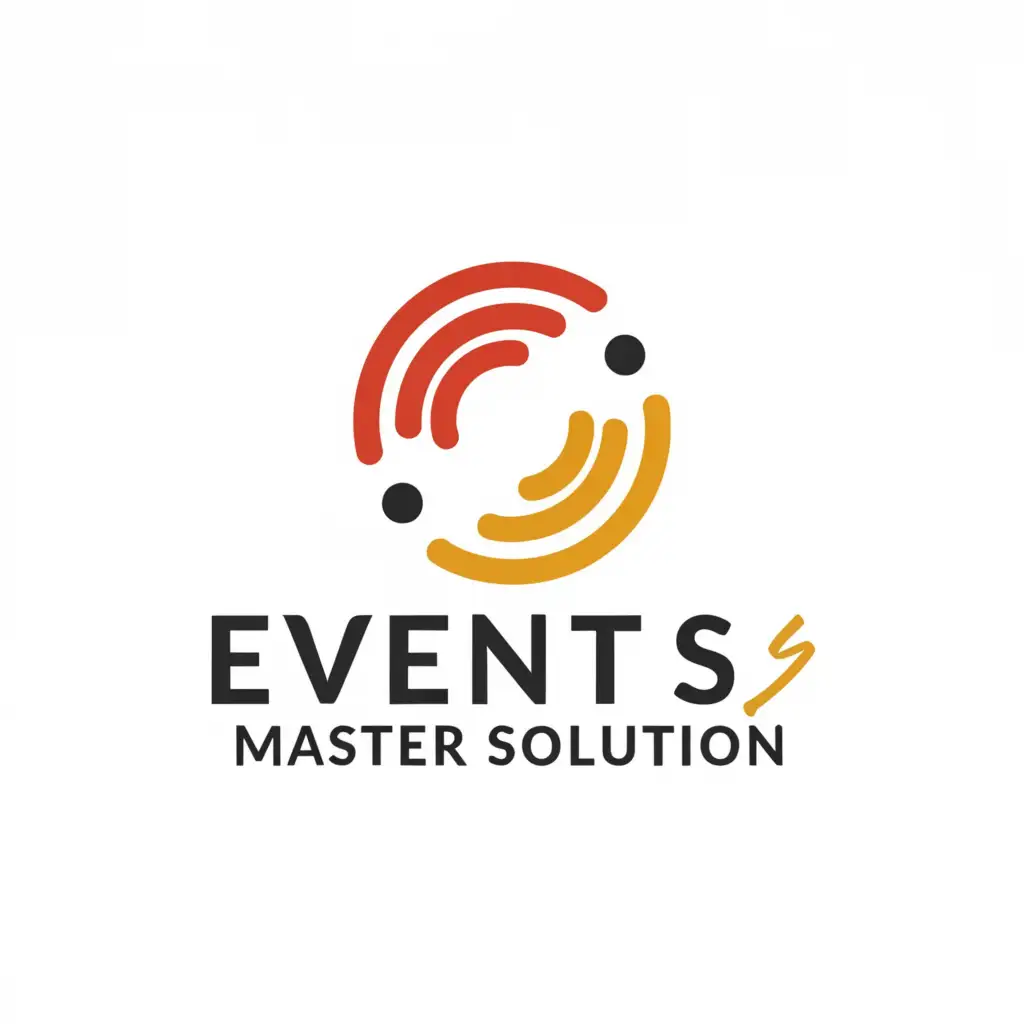 a logo design,with the text "Events master solution", main symbol:Event,Minimalistic,be used in Events industry,clear background