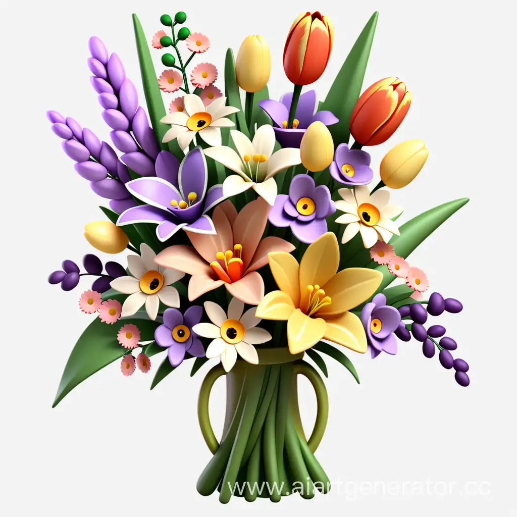 весенний букет цветов пнг
