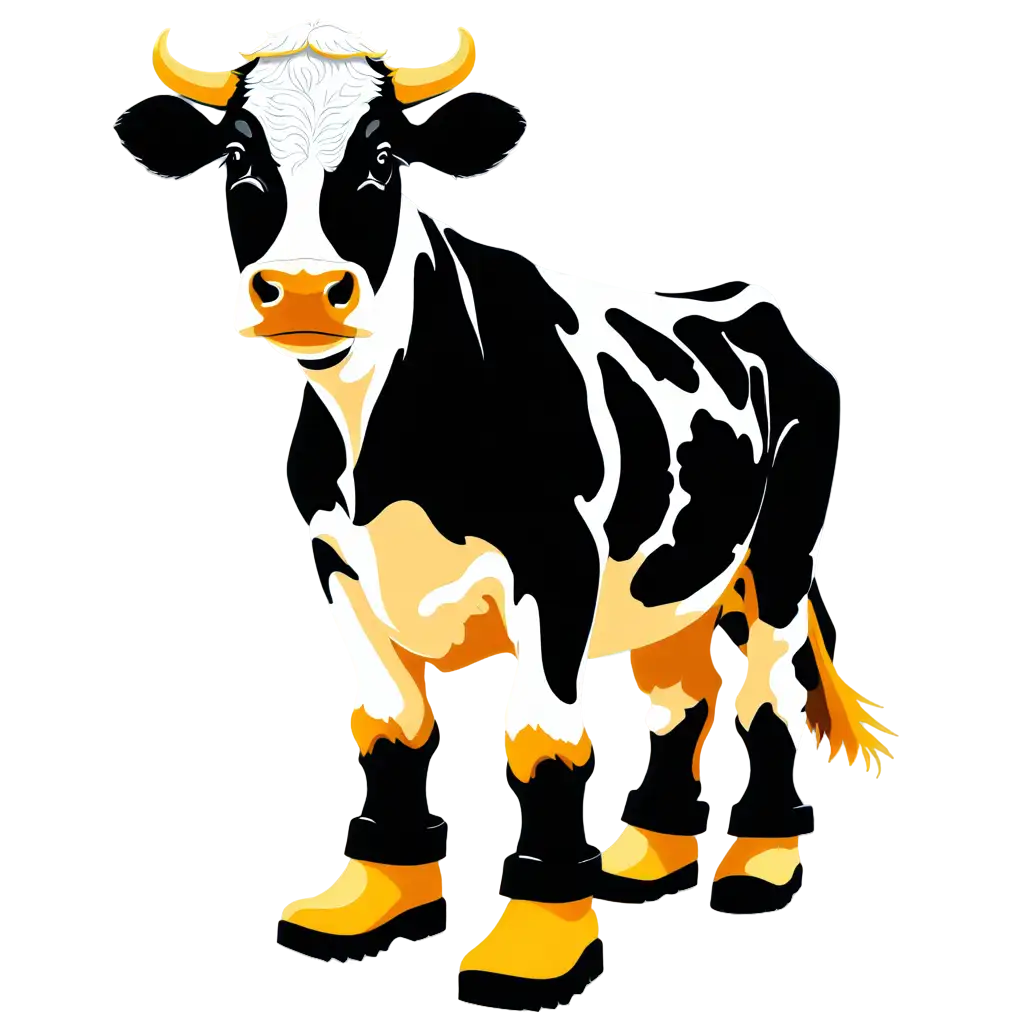 Cow wearing boots