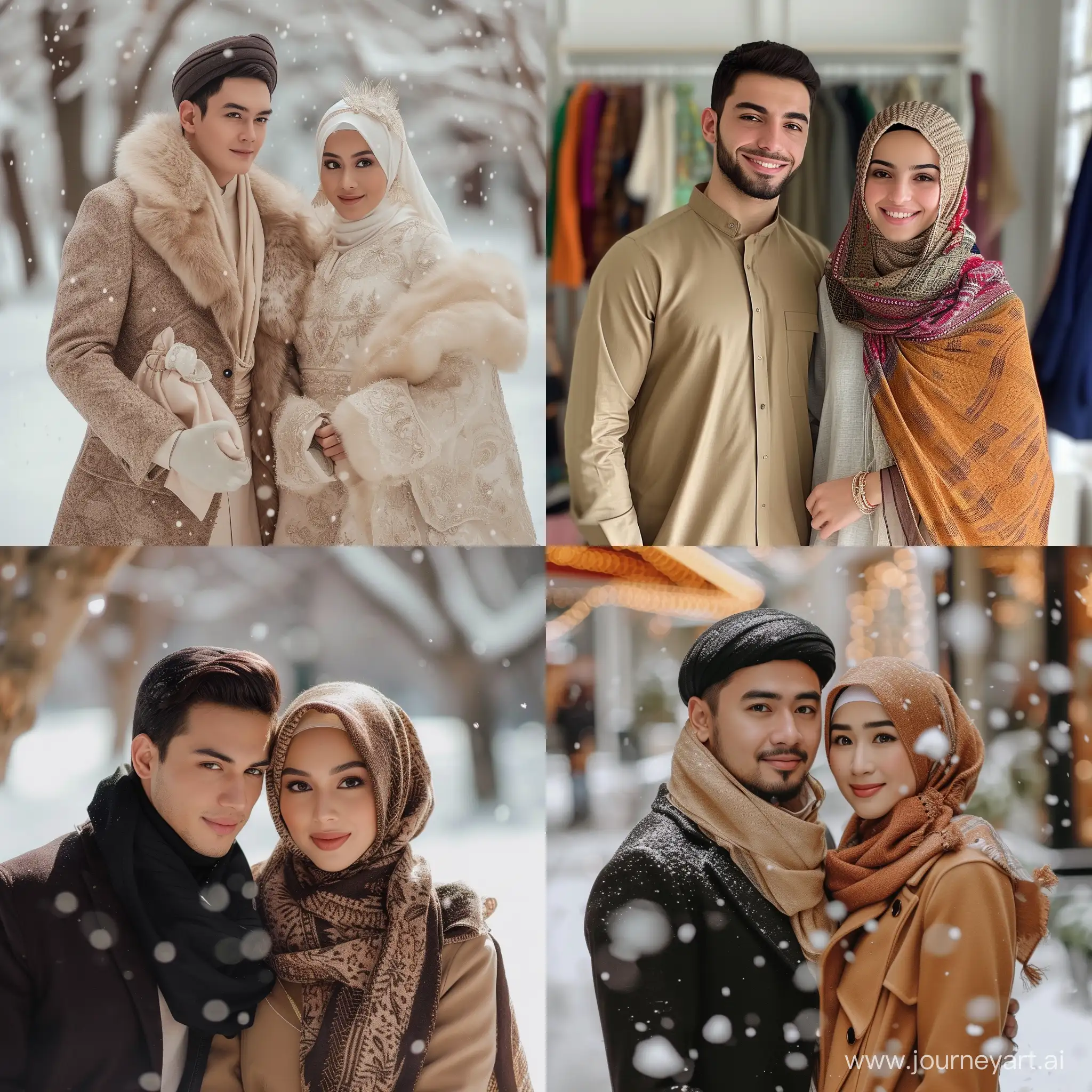 A very beautiful Muslim couple selling winter clothes through Instagram