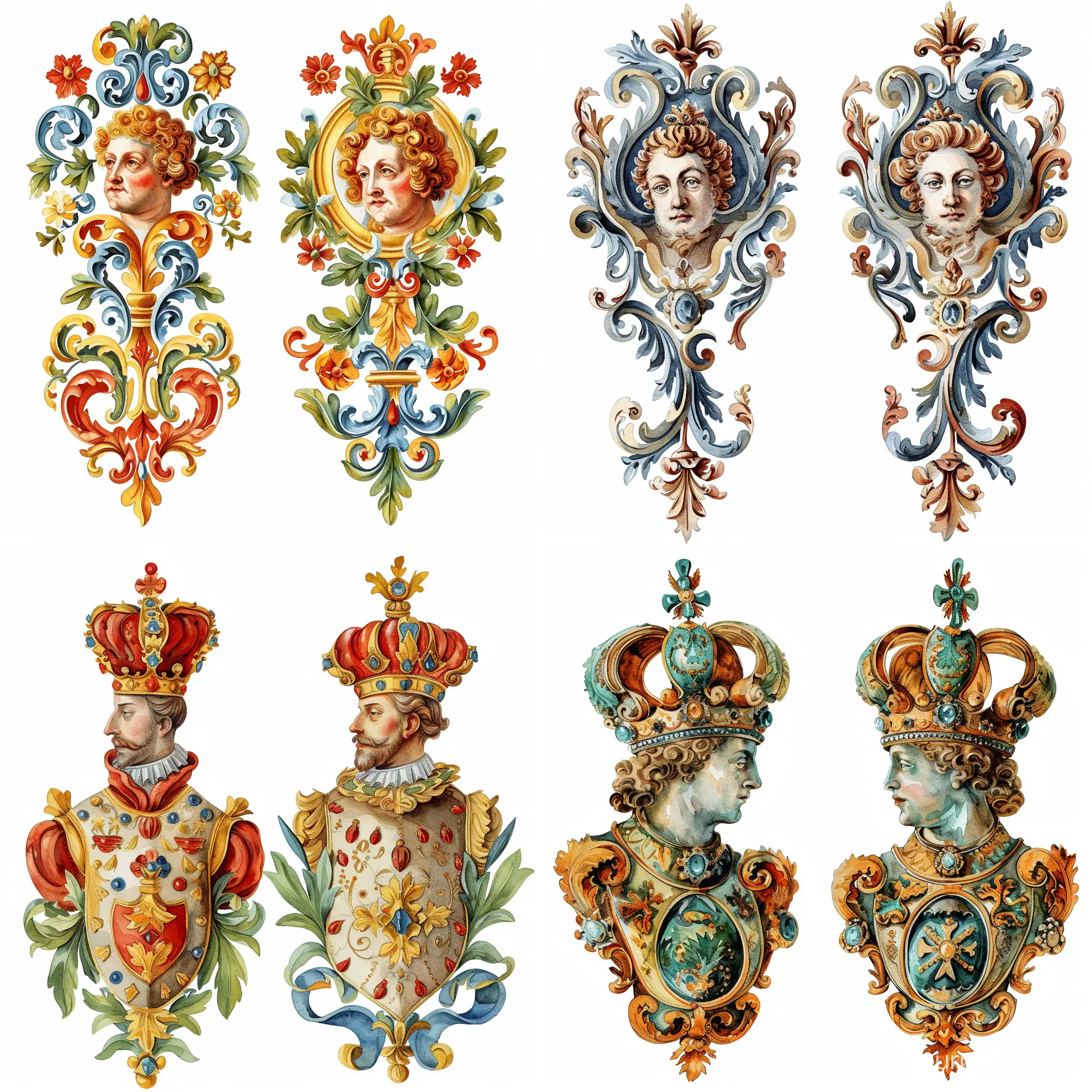 Italian-Kings-Man-Ornaments-Decorative-Watercolor-Variants