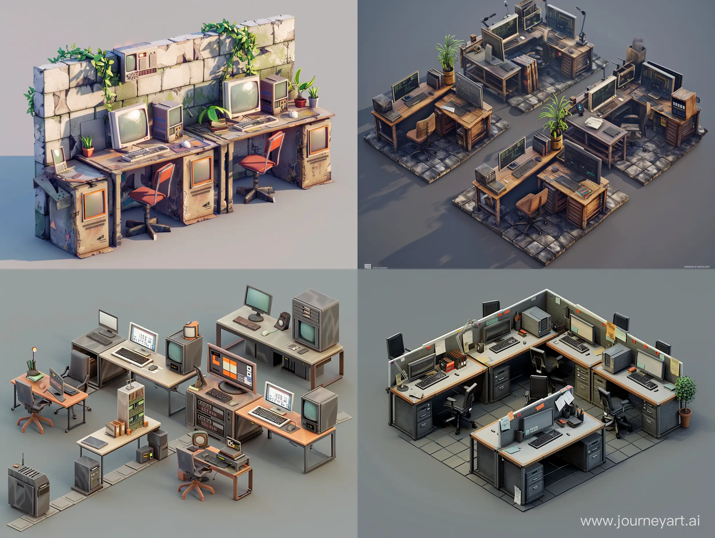 Minimalist-Office-Desks-Sprite-Set-for-2D-Platformer-Game