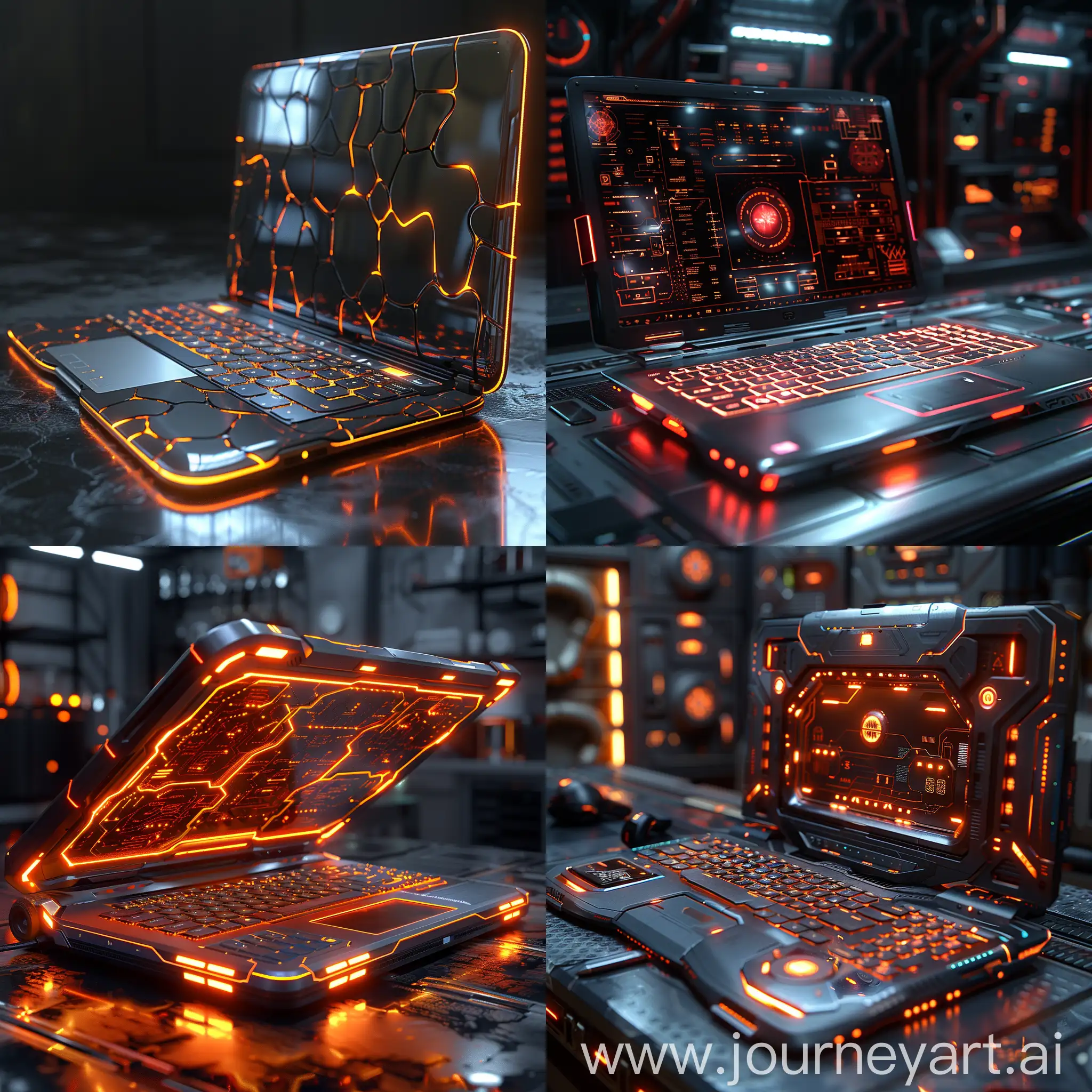 Futuristic laptop, in ultra-modern style, in ultramodern style, bionics, octane render --stylize 1000