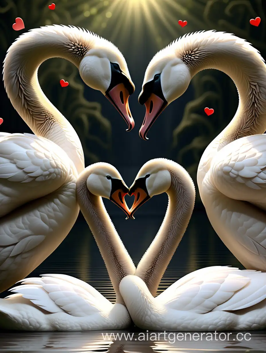 Enchanting-Fantasy-Romantic-Swans-Form-Heart-Shape