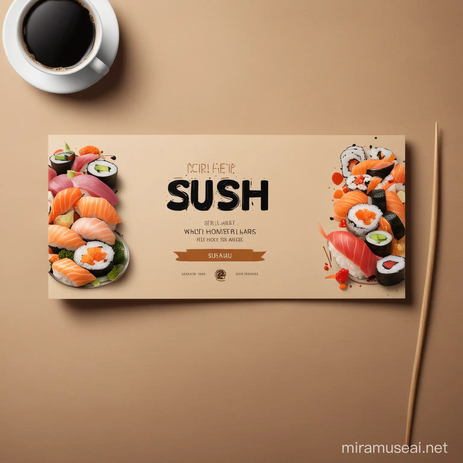 Sushi and Coffee Themed Banner