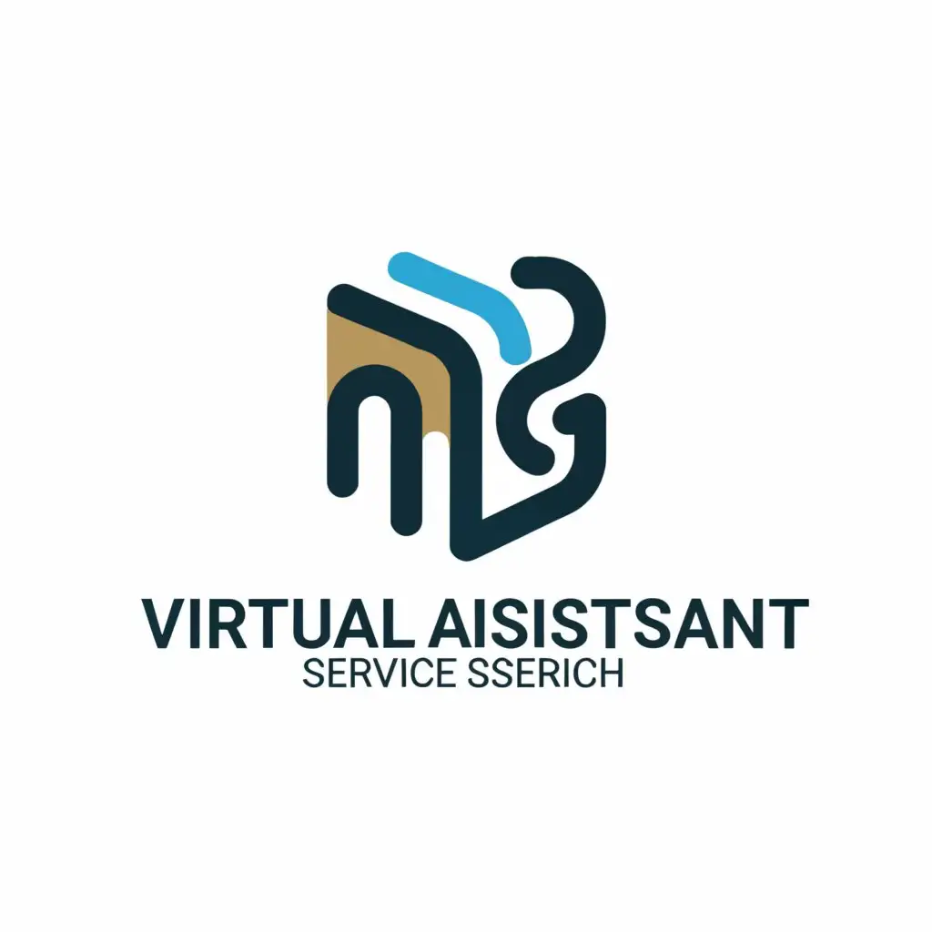 a logo design,with the text 'MG Virtual Assistant Services', main symbol:a virtual assistant icon,complex,clear background blue gold color