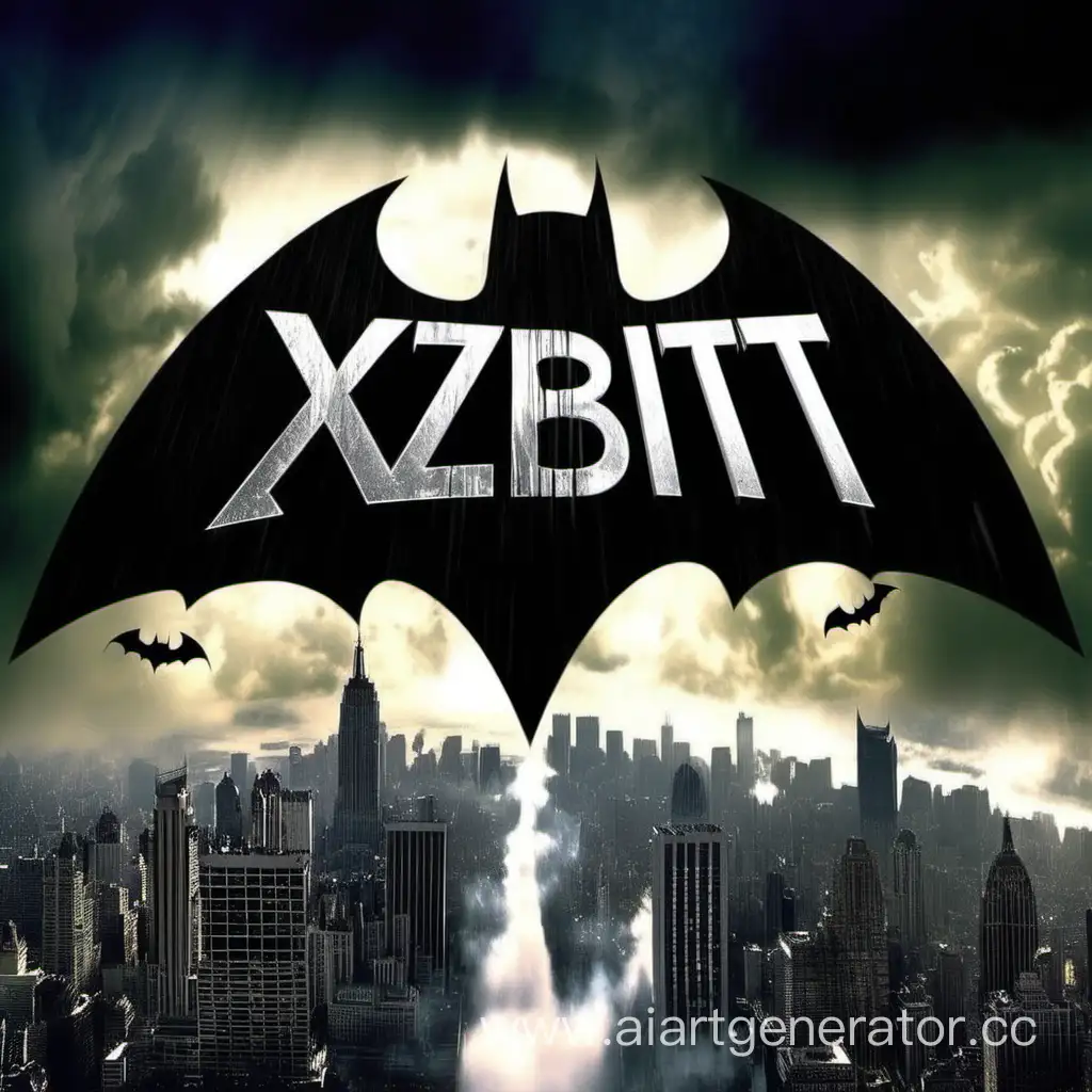 Xzibit sign logo on cloud as a gothem city on batman film