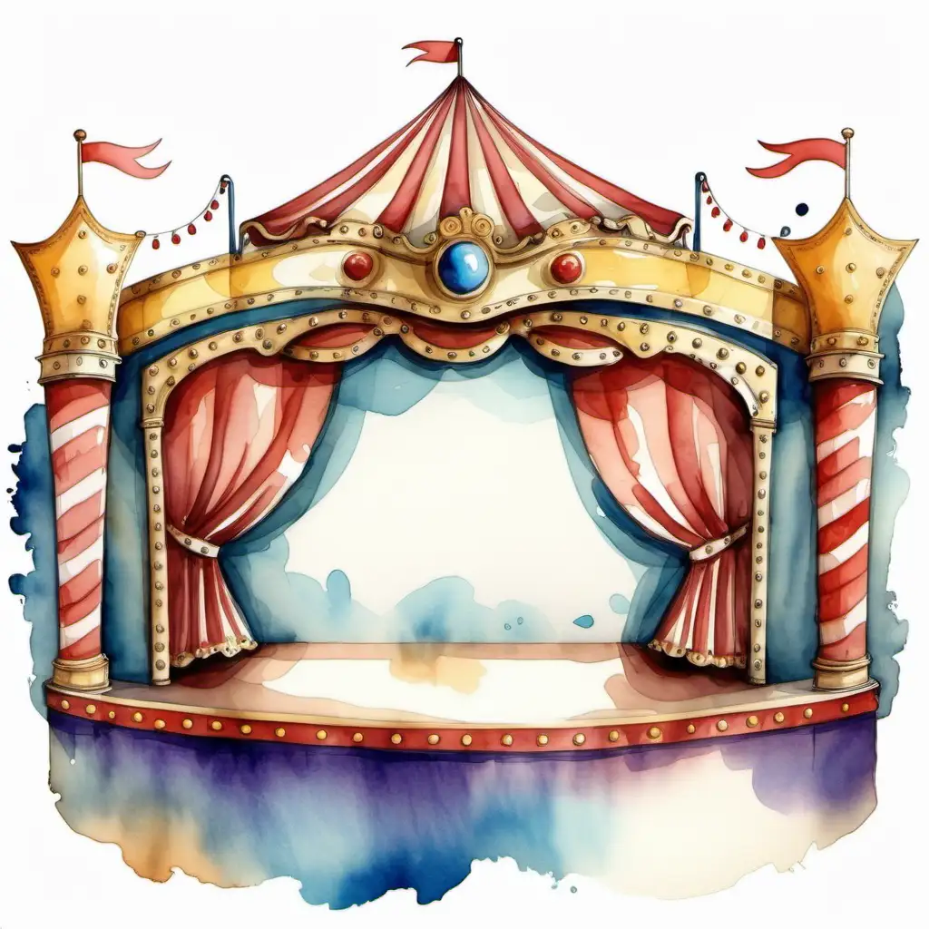 theatre  
 carnival watercolor childhood style drawing