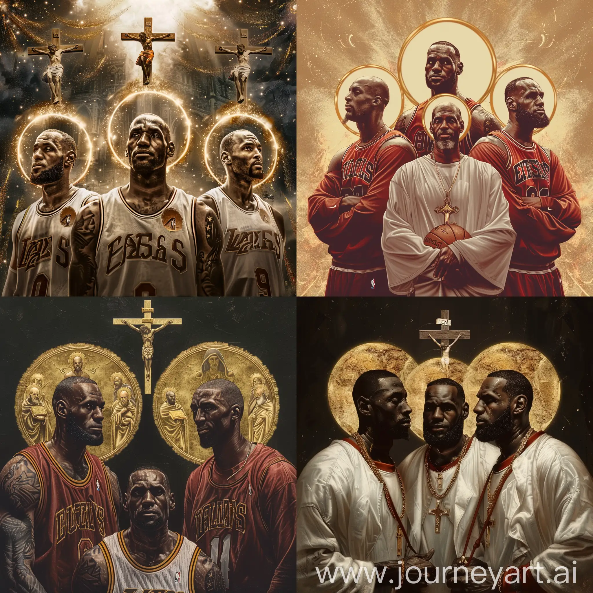 Legendary-Basketball-Players-as-Catholic-Saints-with-Halos-and-Crosses
