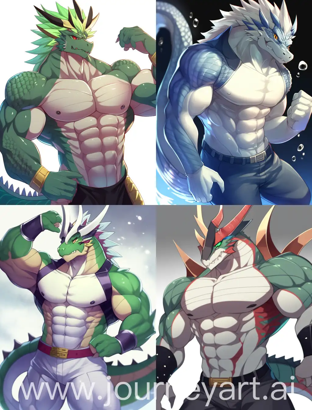 a muscular dragon man