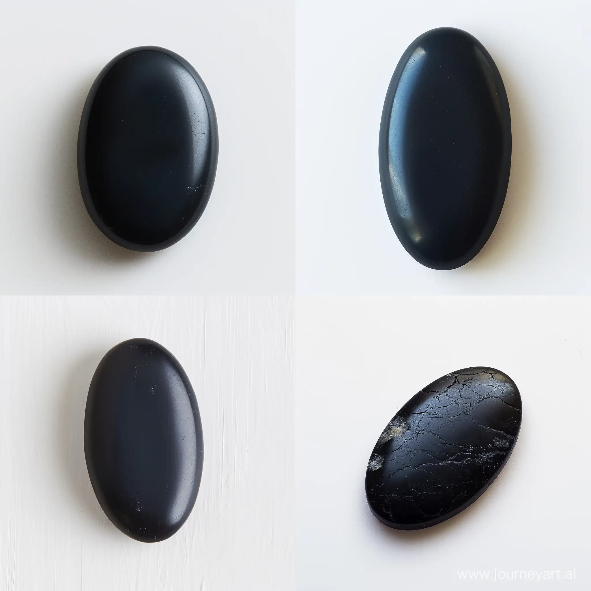 Elegant-Matte-Black-Oval-Stone-on-White-Background
