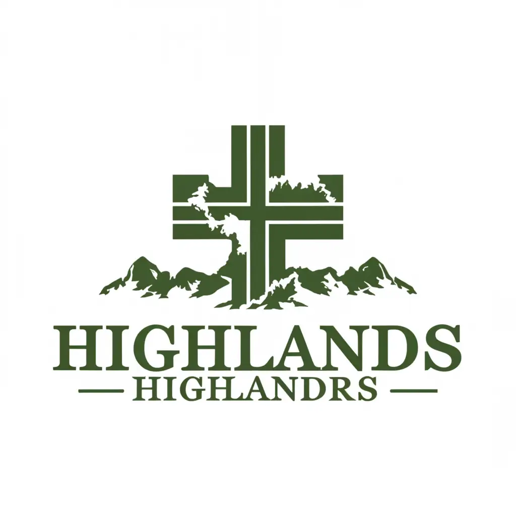 a logo design,with the text "Highlands Highlanders", main symbol:Christian outdoors,Moderate,be used in Religious industry,clear background