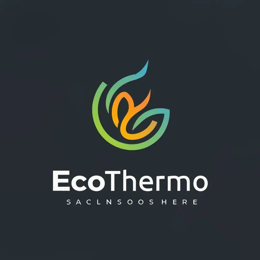 a logo design,with the text "EcoThermo", main symbol:energy,Minimalistic,be used in Real Estate industry,clear background