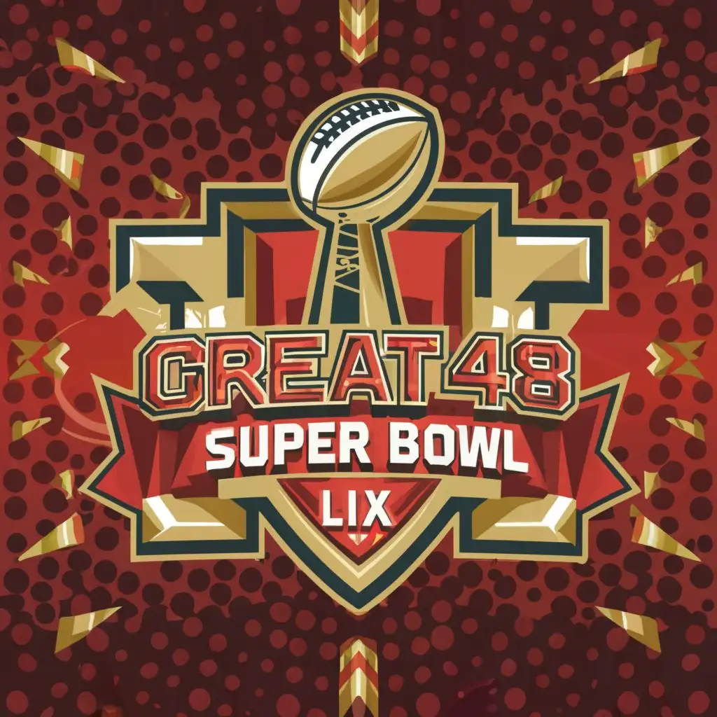 logo, Shootout, Basketball, Red, Gold, with the text "Great 48 Super Bowl LIX", typography, be used in Sports Fitness industry