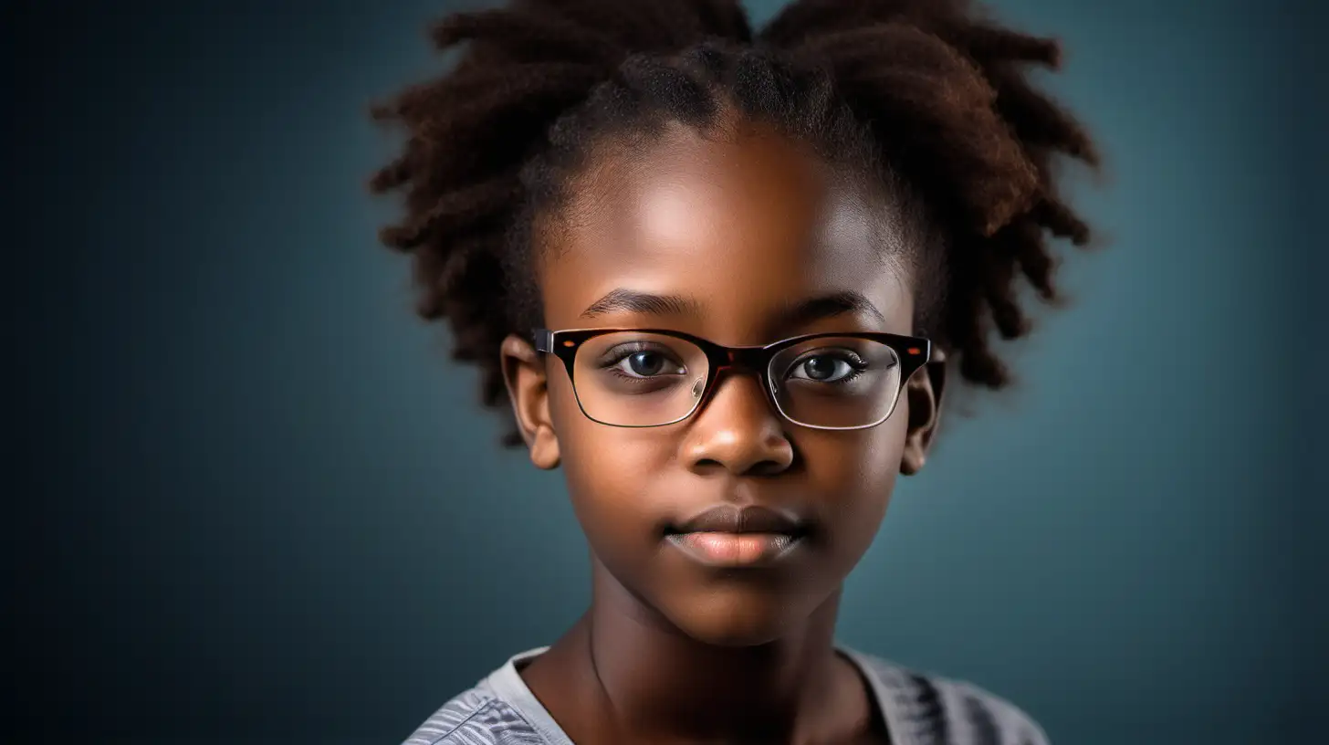 Portrait of a Confident African Teenage Girl Wearing Glasses