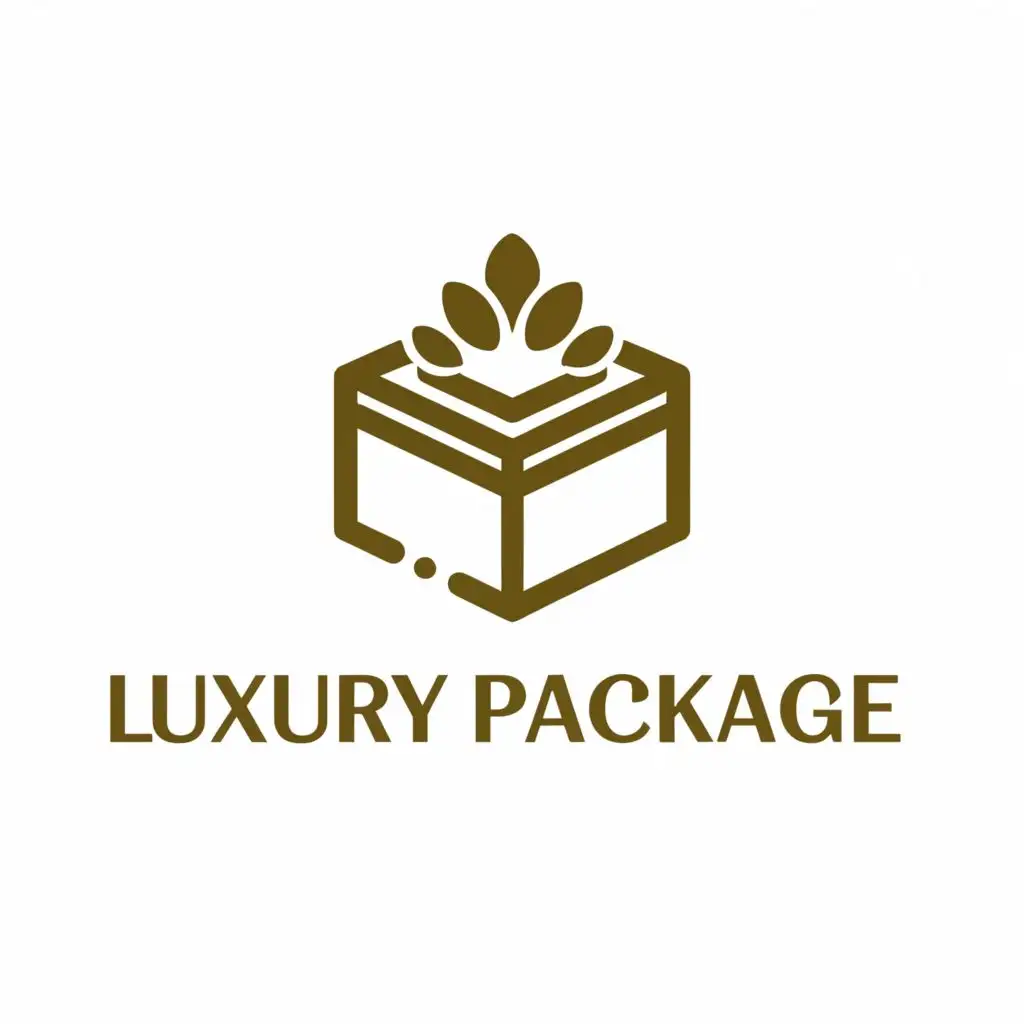 a logo design,with the text "Luxury package", main symbol:Crown of package, tree,Minimalistic,clear background